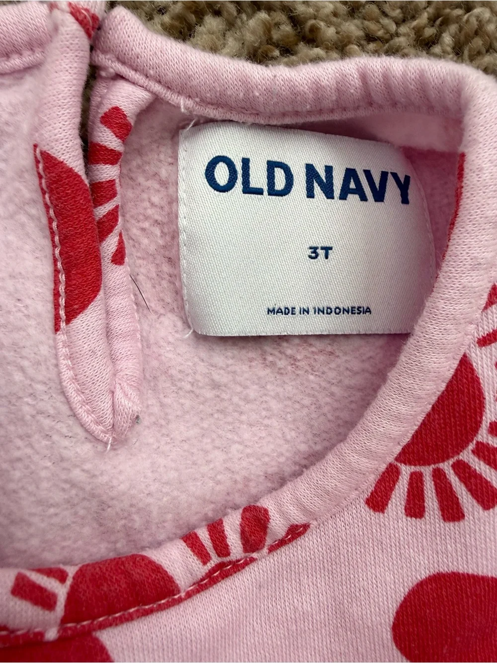 Old Navy Pink Heart Sweatshirt Dress Size 3T